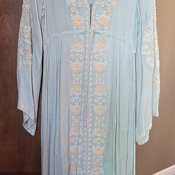 Free People Light Blue Embroidered High Low Dress - Picture 4 of 10